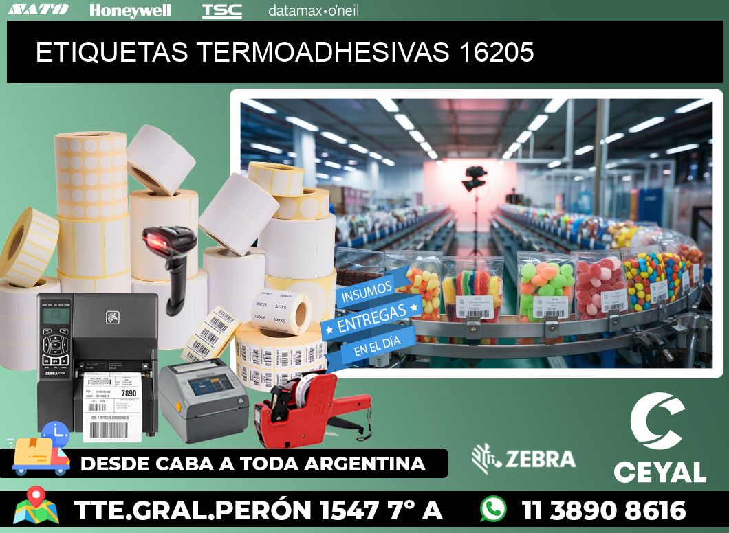 ETIQUETAS TERMOADHESIVAS 16205