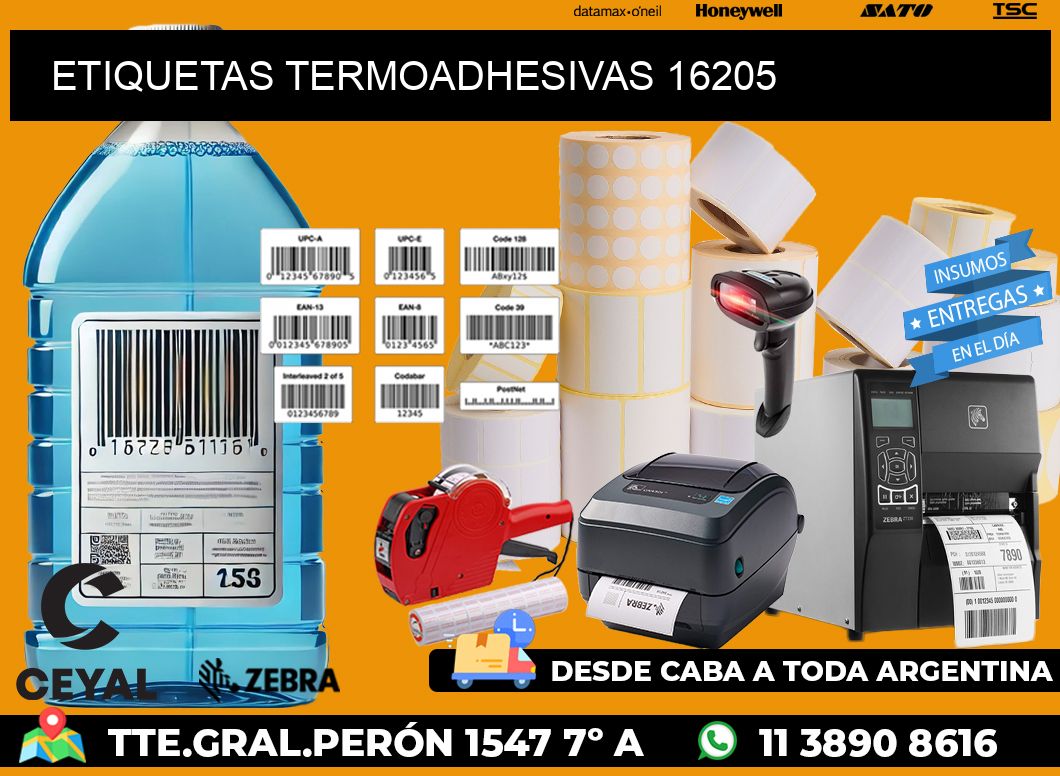 ETIQUETAS TERMOADHESIVAS 16205