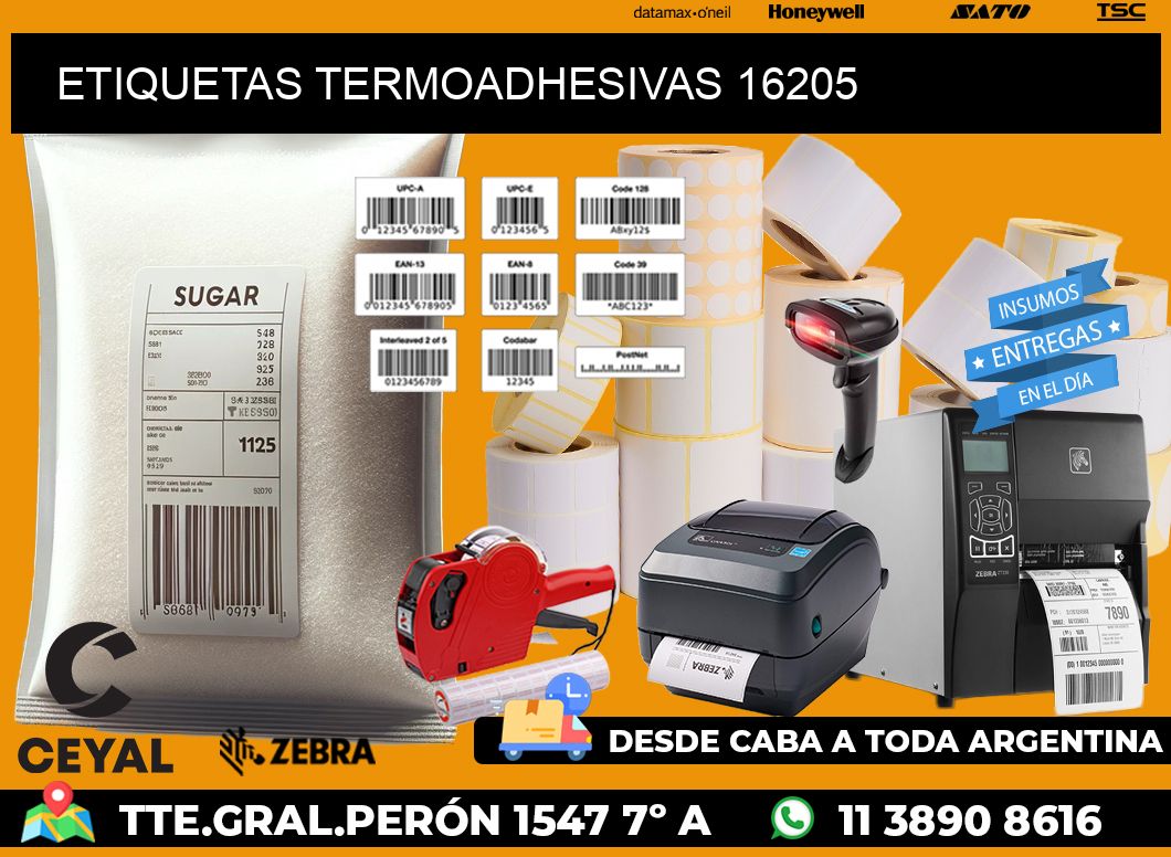 ETIQUETAS TERMOADHESIVAS 16205