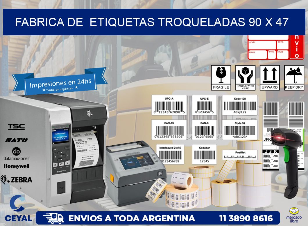 FABRICA DE  ETIQUETAS TROQUELADAS 90 x 47