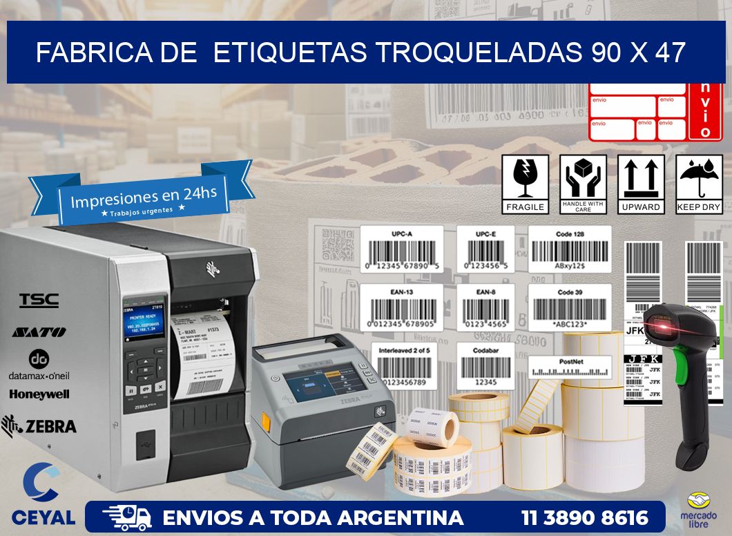 FABRICA DE  ETIQUETAS TROQUELADAS 90 x 47