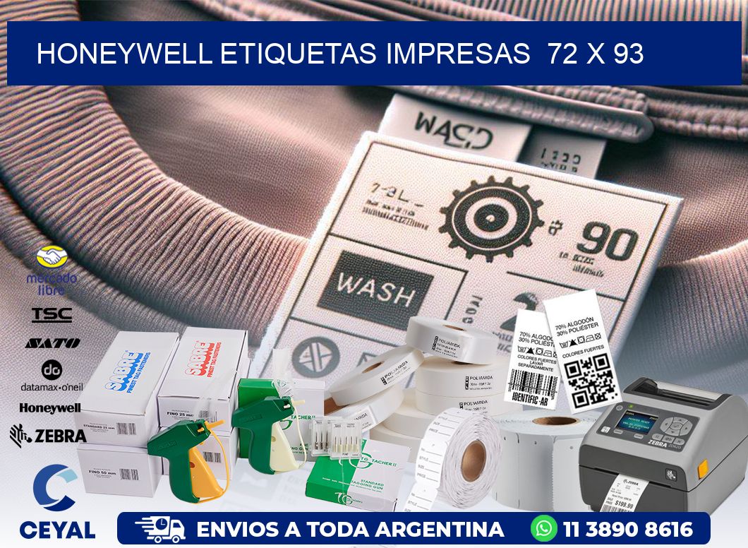 HONEYWELL ETIQUETAS IMPRESAS  72 x 93