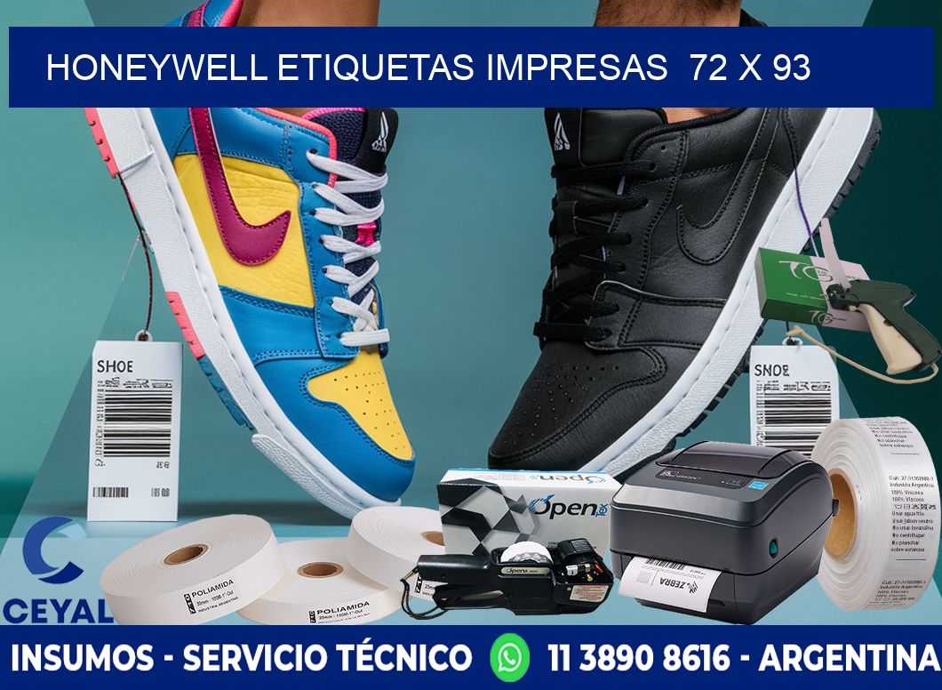 HONEYWELL ETIQUETAS IMPRESAS  72 x 93