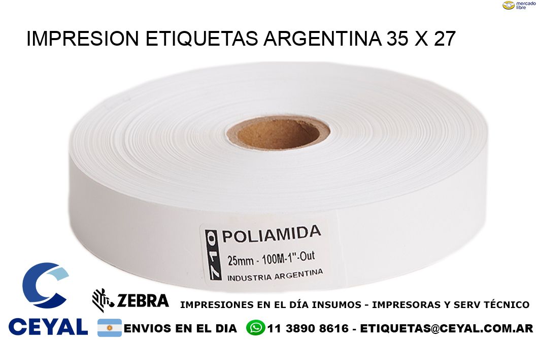 IMPRESION ETIQUETAS ARGENTINA 35 x 27