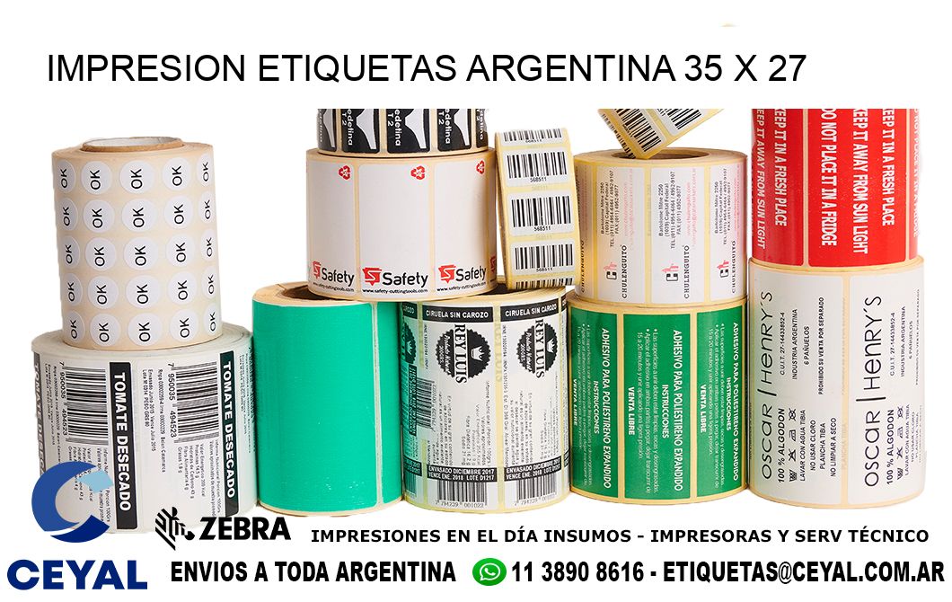 IMPRESION ETIQUETAS ARGENTINA 35 x 27