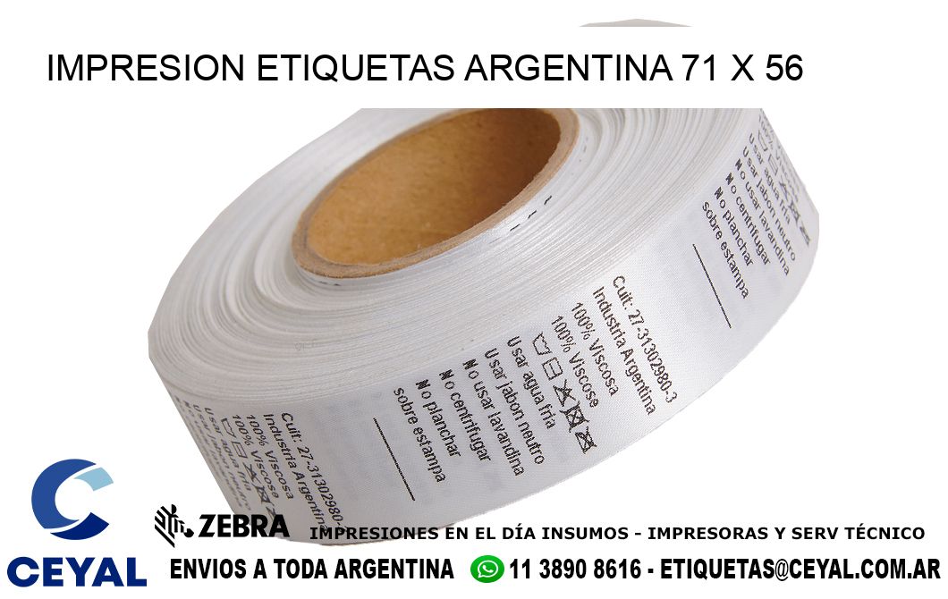 IMPRESION ETIQUETAS ARGENTINA 71 x 56