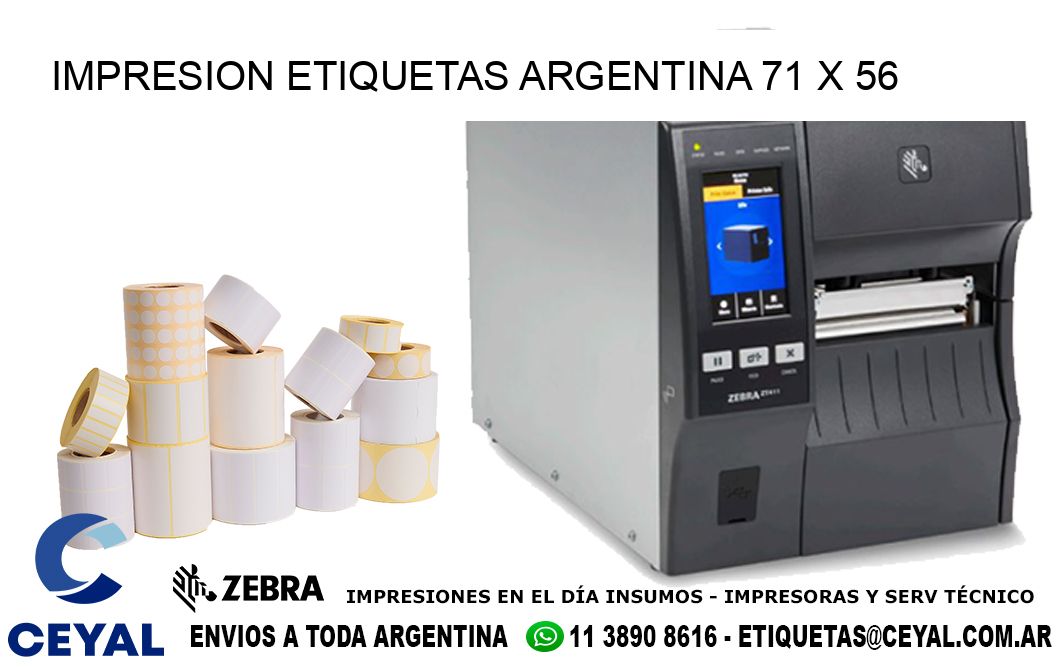 IMPRESION ETIQUETAS ARGENTINA 71 x 56