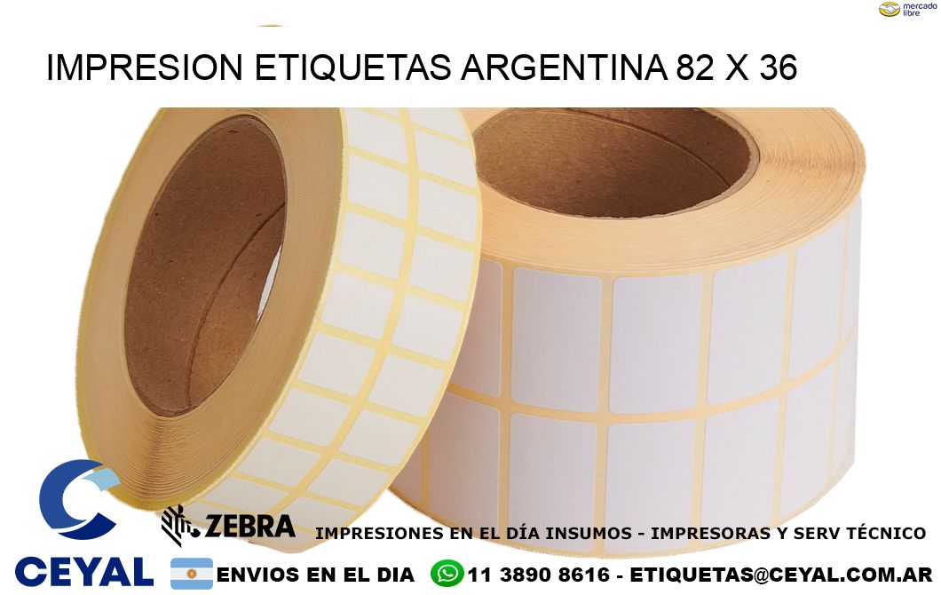 IMPRESION ETIQUETAS ARGENTINA 82 x 36