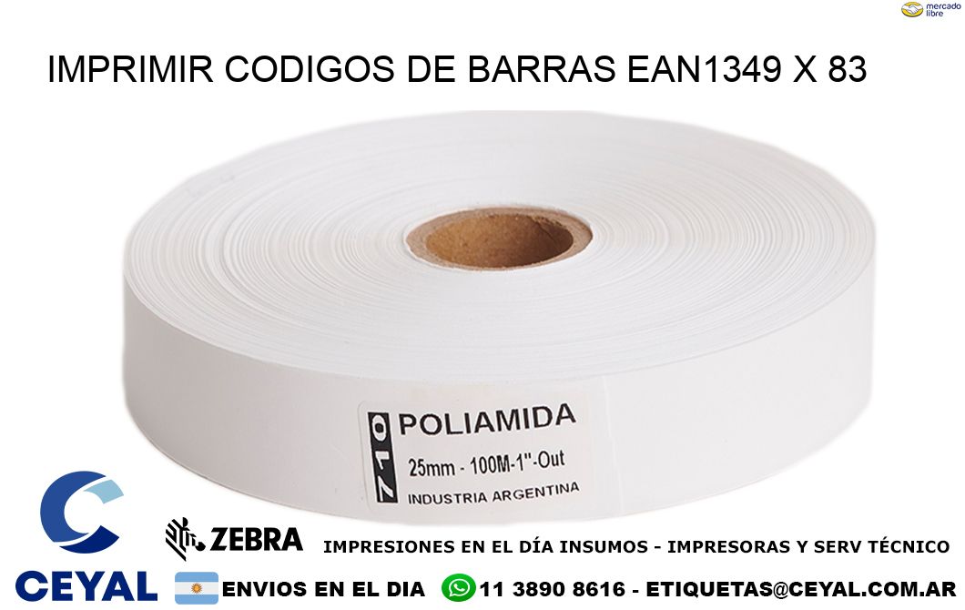 IMPRIMIR CODIGOS DE BARRAS EAN1349 x 83