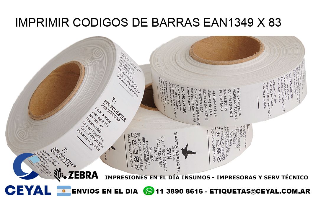 IMPRIMIR CODIGOS DE BARRAS EAN1349 x 83