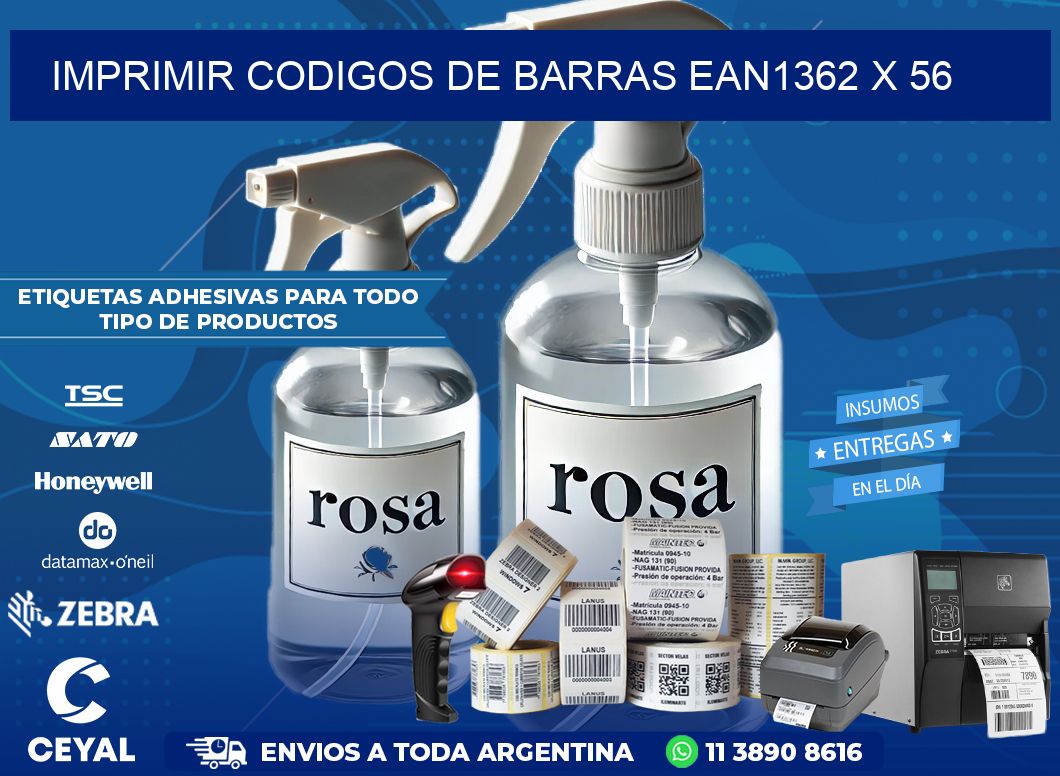 IMPRIMIR CODIGOS DE BARRAS EAN1362 x 56