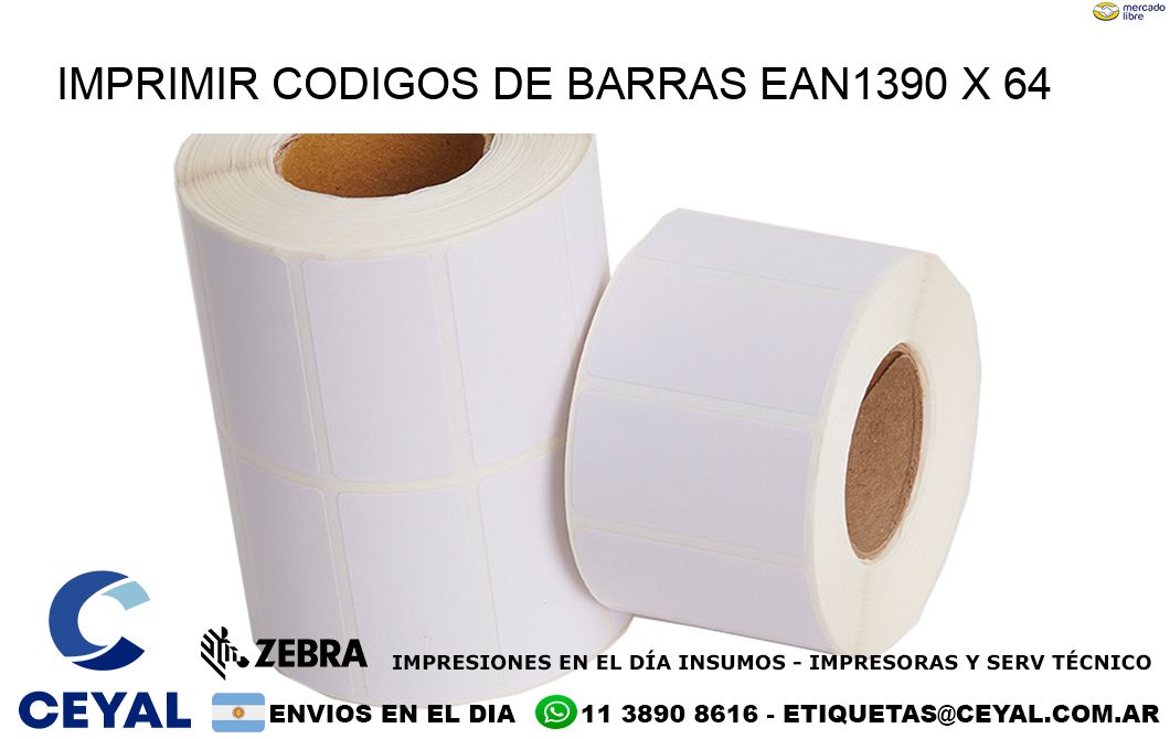 IMPRIMIR CODIGOS DE BARRAS EAN1390 x 64