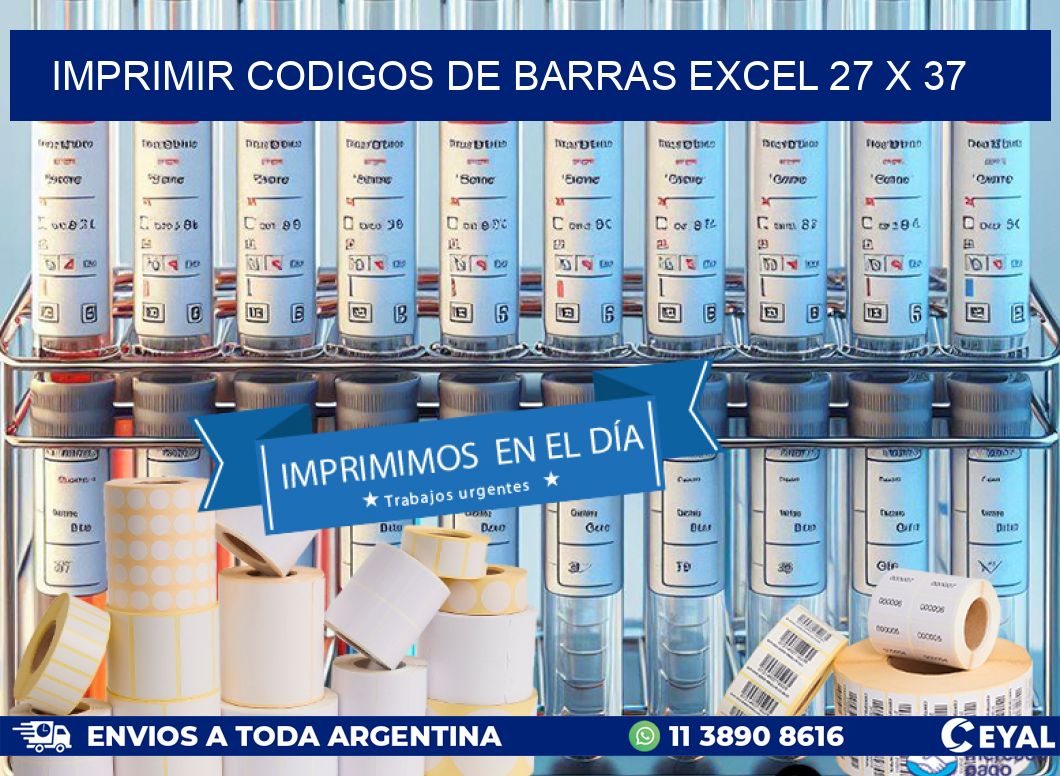 IMPRIMIR CODIGOS DE BARRAS EXCEL 27 x 37