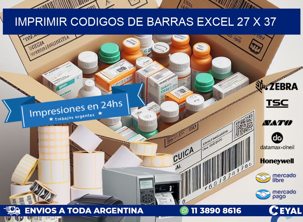 IMPRIMIR CODIGOS DE BARRAS EXCEL 27 x 37