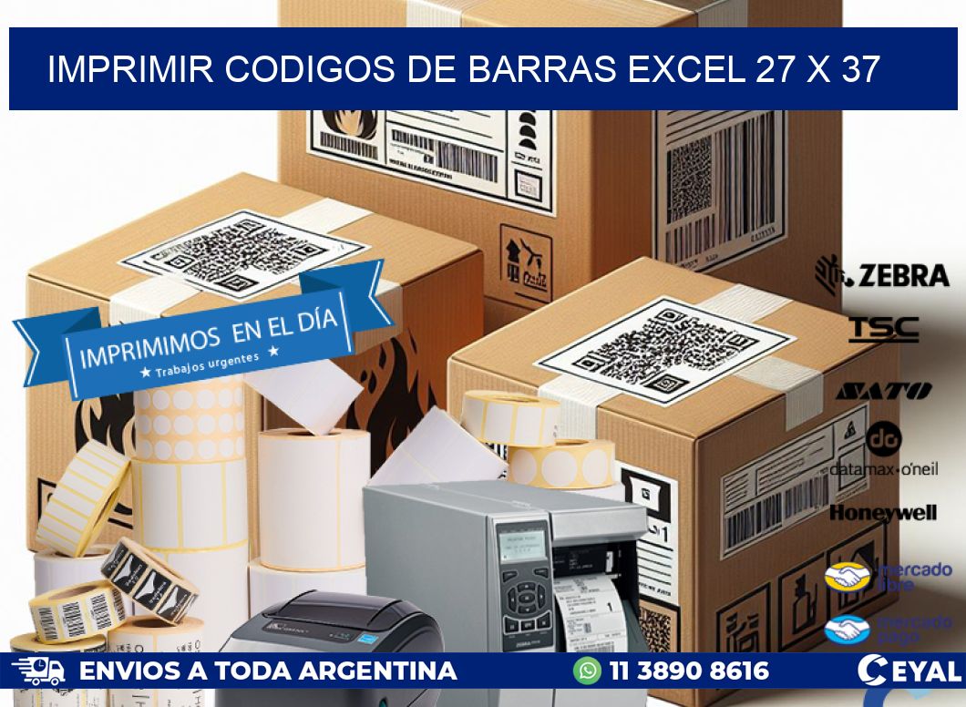 IMPRIMIR CODIGOS DE BARRAS EXCEL 27 x 37