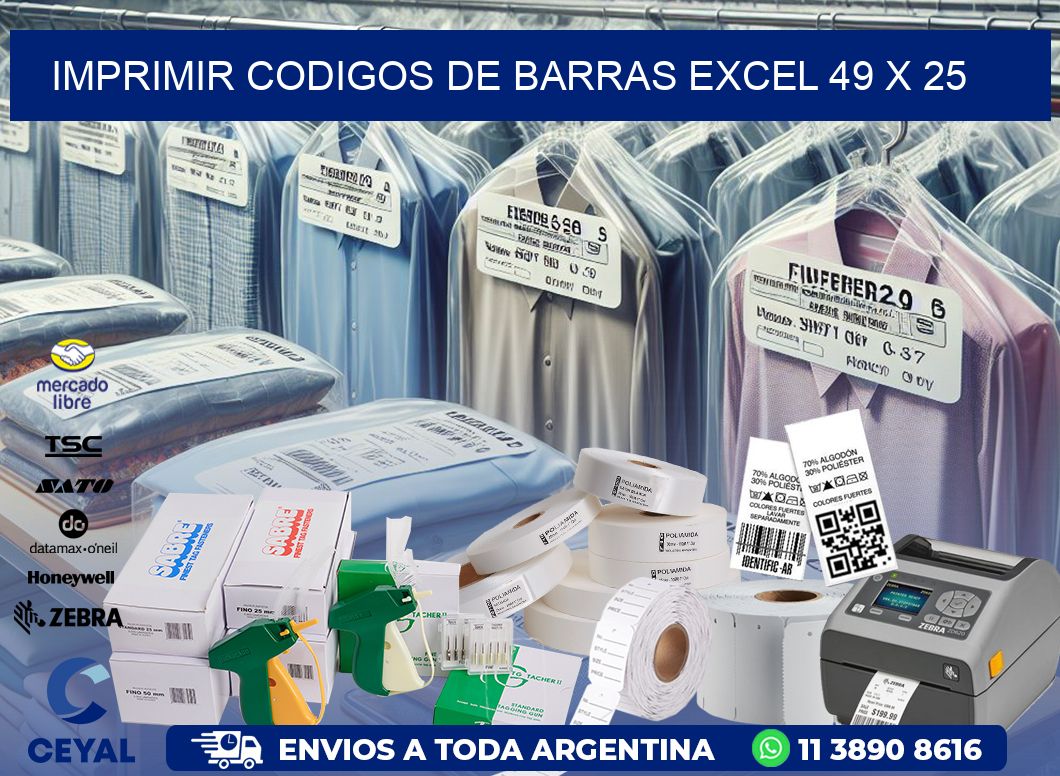 IMPRIMIR CODIGOS DE BARRAS EXCEL 49 x 25