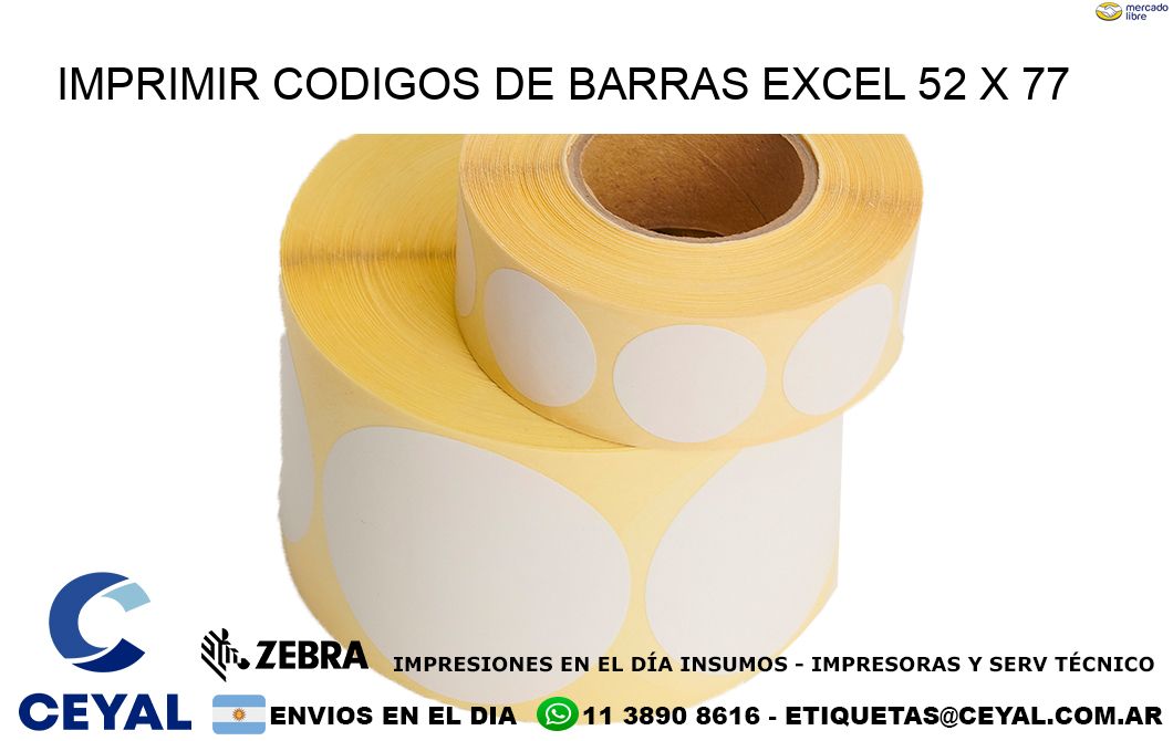 IMPRIMIR CODIGOS DE BARRAS EXCEL 52 x 77