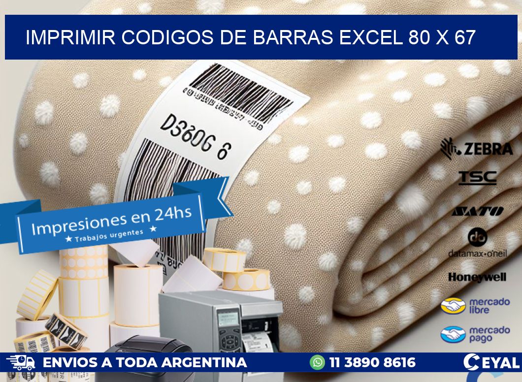 IMPRIMIR CODIGOS DE BARRAS EXCEL 80 x 67