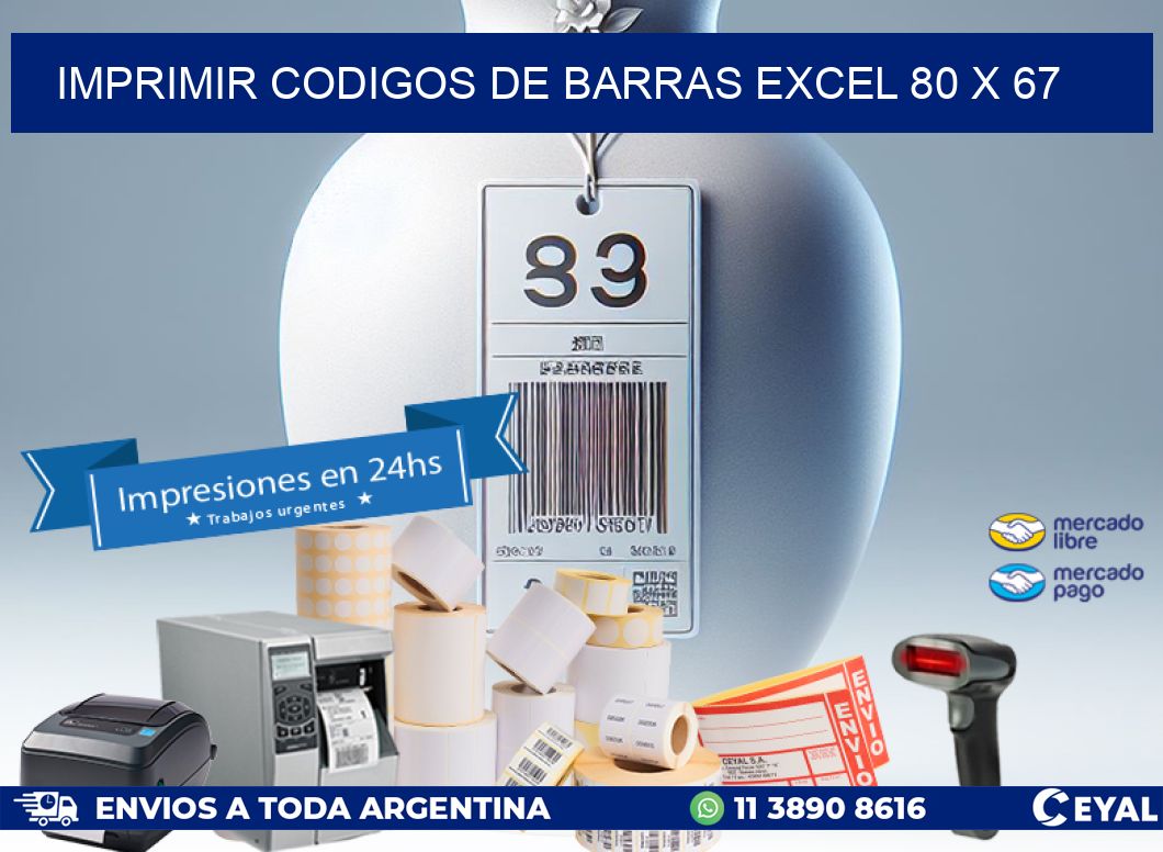 IMPRIMIR CODIGOS DE BARRAS EXCEL 80 x 67