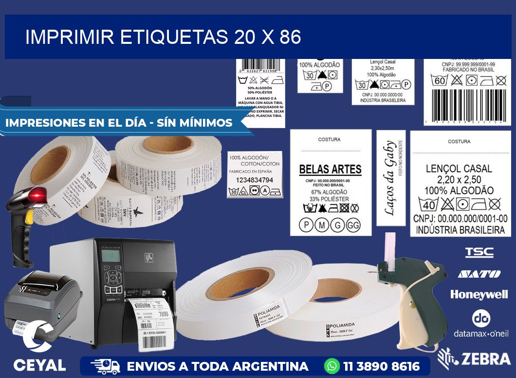 IMPRIMIR ETIQUETAS 20 x 86