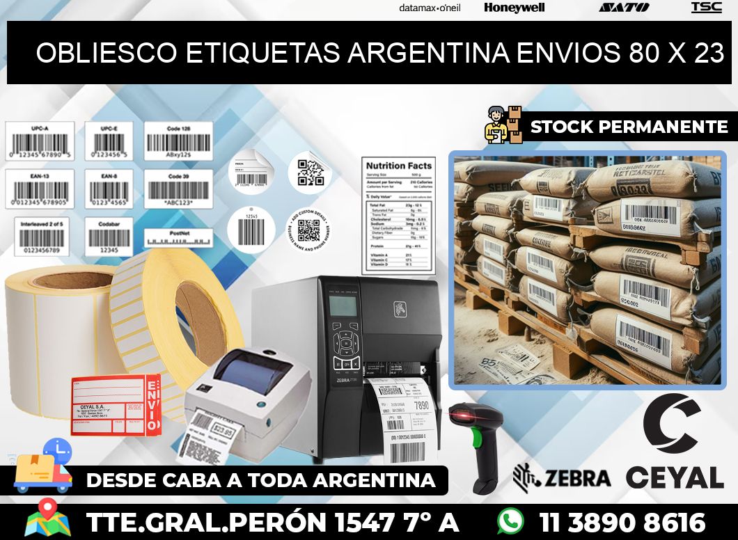 OBLIESCO ETIQUETAS ARGENTINA ENVIOS 80 x 23