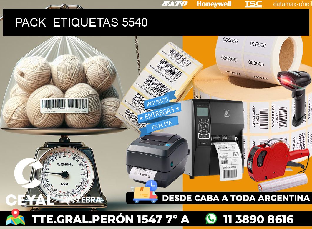 PACK  ETIQUETAS 5540