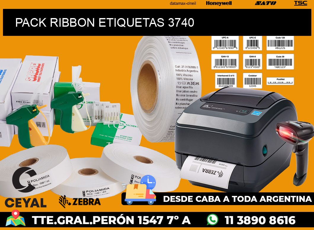 PACK RIBBON ETIQUETAS 3740