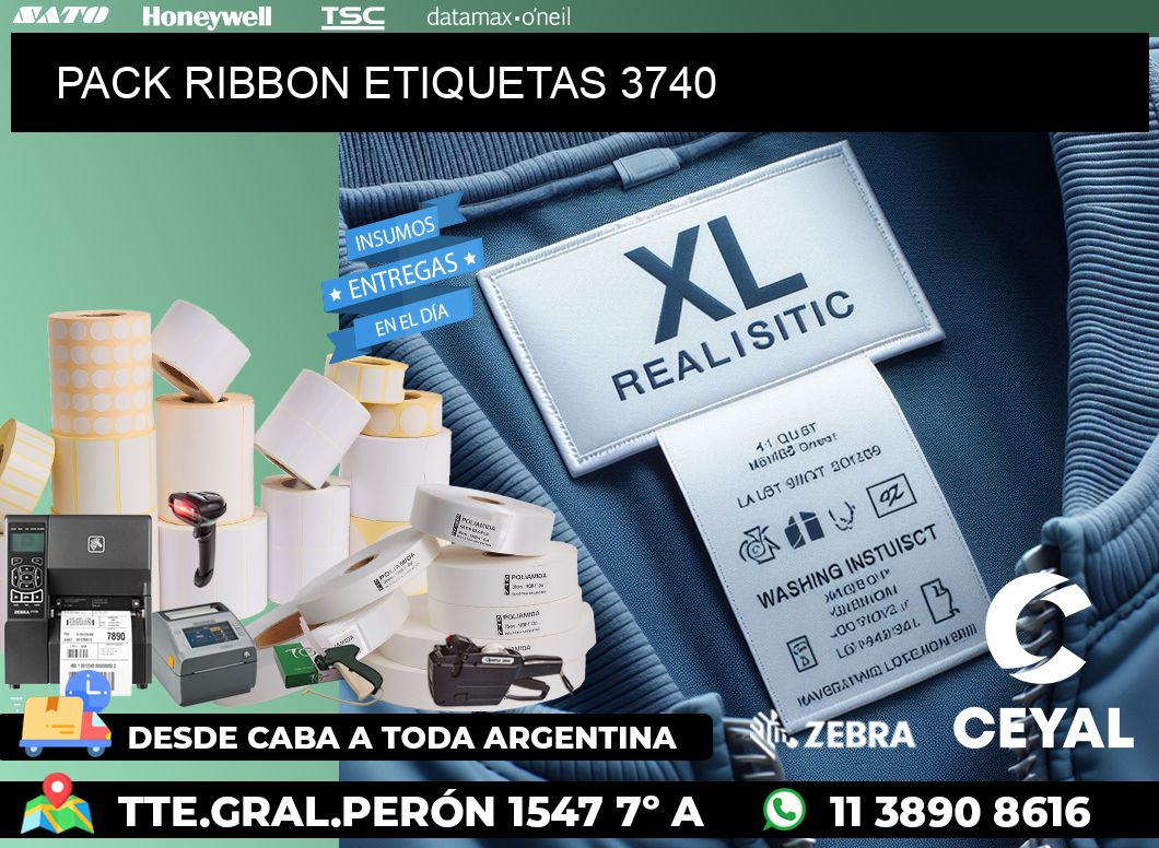 PACK RIBBON ETIQUETAS 3740