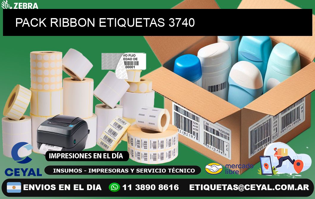 PACK RIBBON ETIQUETAS 3740