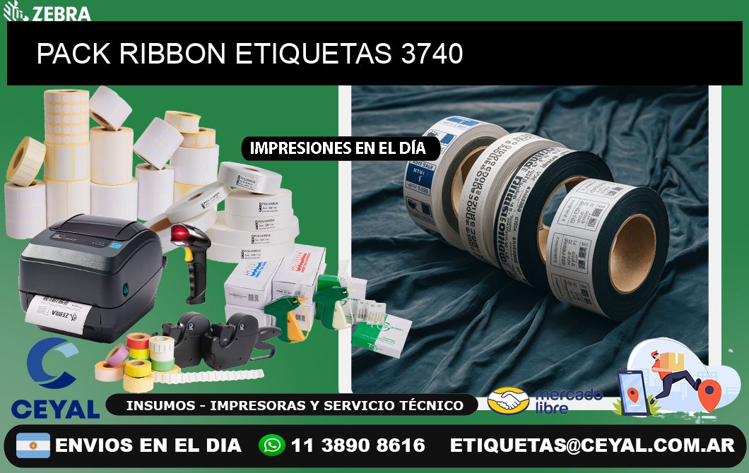 PACK RIBBON ETIQUETAS 3740