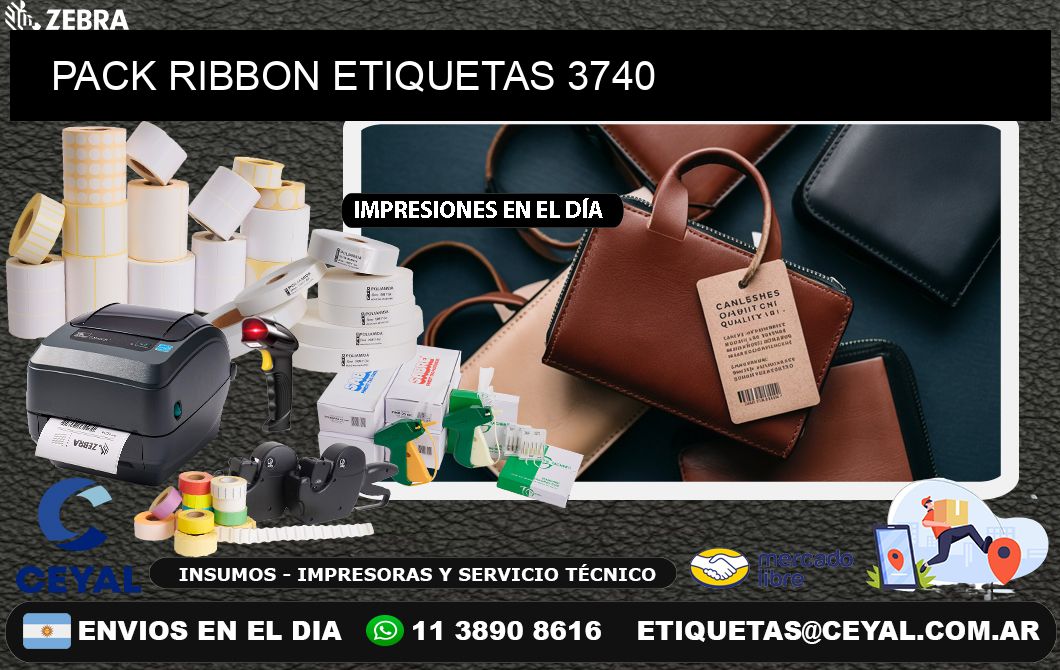 PACK RIBBON ETIQUETAS 3740