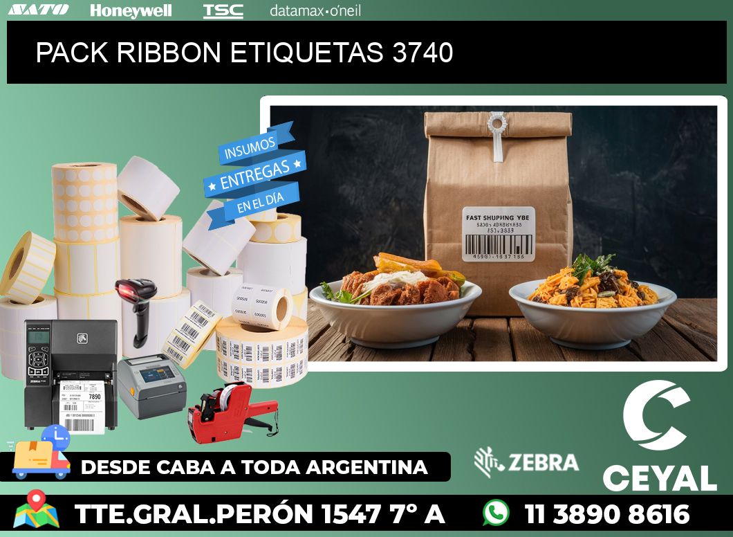 PACK RIBBON ETIQUETAS 3740