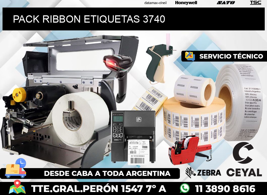 PACK RIBBON ETIQUETAS 3740