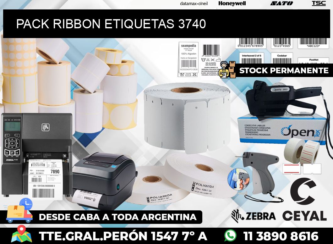 PACK RIBBON ETIQUETAS 3740