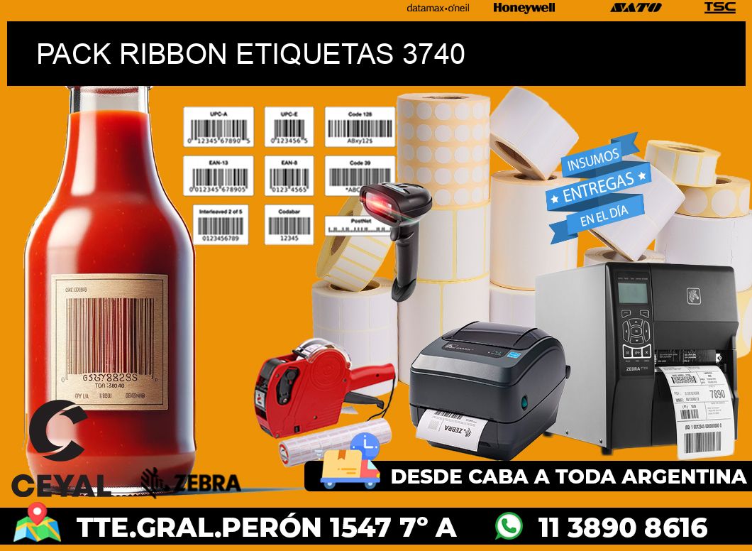 PACK RIBBON ETIQUETAS 3740