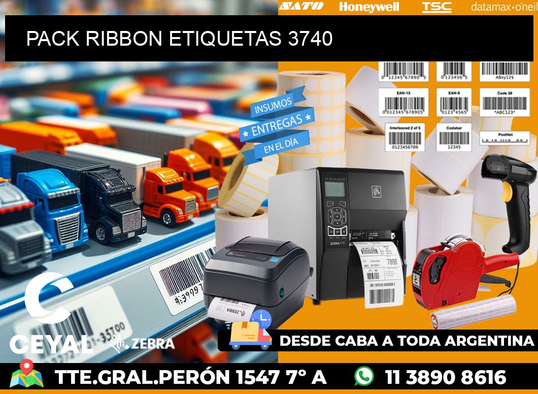 PACK RIBBON ETIQUETAS 3740