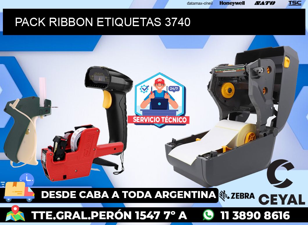 PACK RIBBON ETIQUETAS 3740