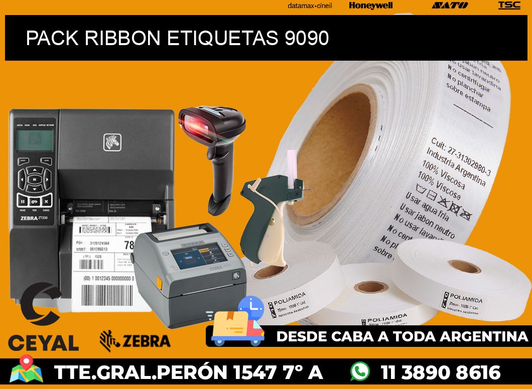 PACK RIBBON ETIQUETAS 9090