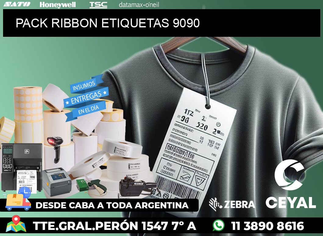 PACK RIBBON ETIQUETAS 9090