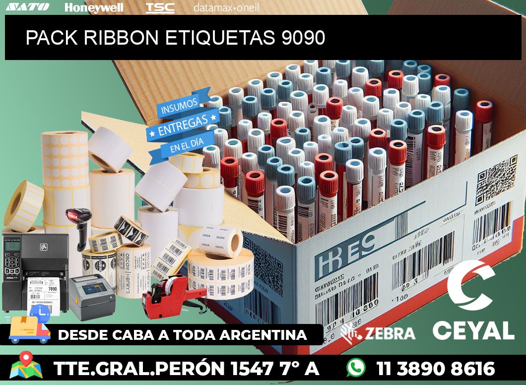 PACK RIBBON ETIQUETAS 9090