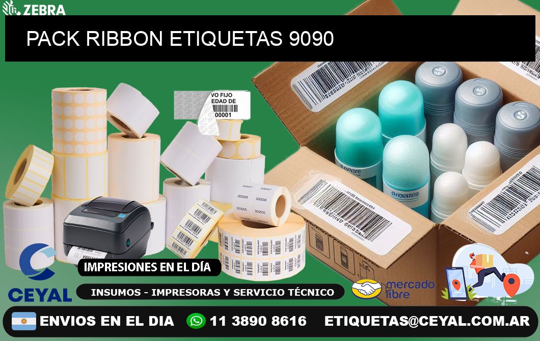 PACK RIBBON ETIQUETAS 9090