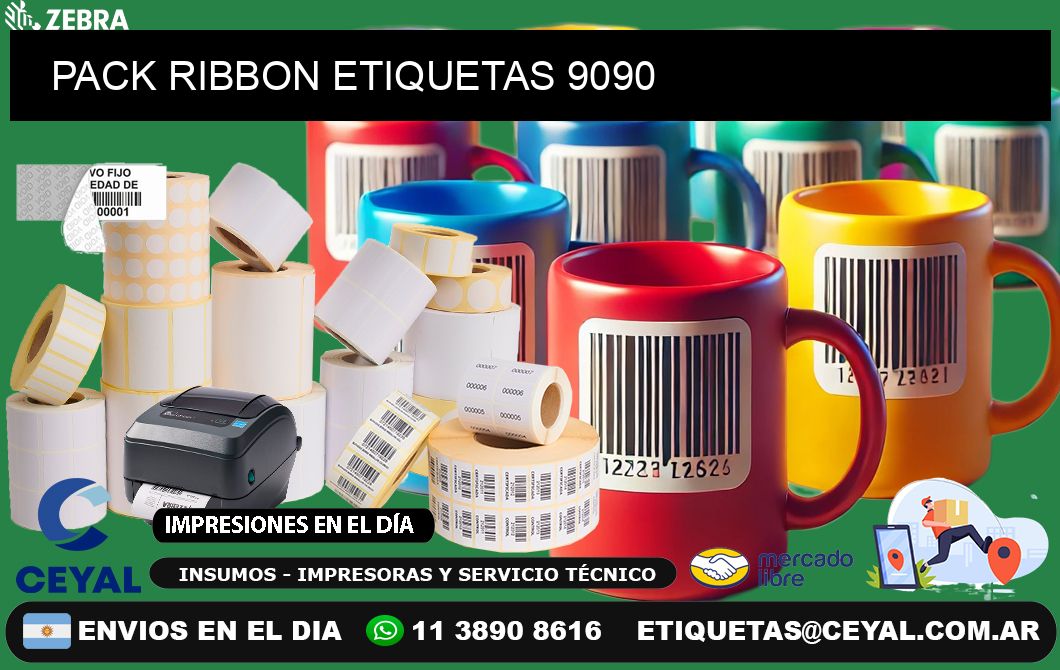 PACK RIBBON ETIQUETAS 9090