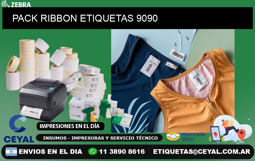 PACK RIBBON ETIQUETAS 9090