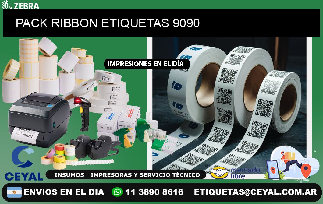 PACK RIBBON ETIQUETAS 9090