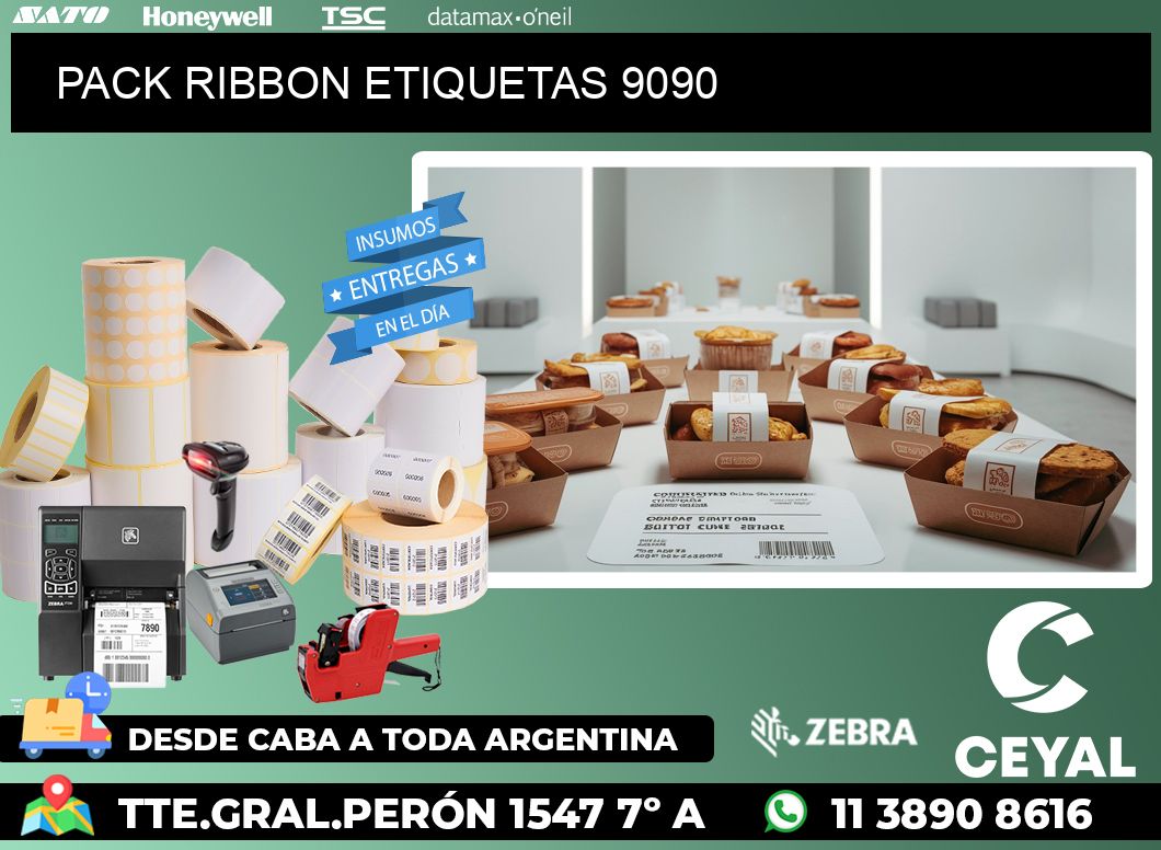 PACK RIBBON ETIQUETAS 9090