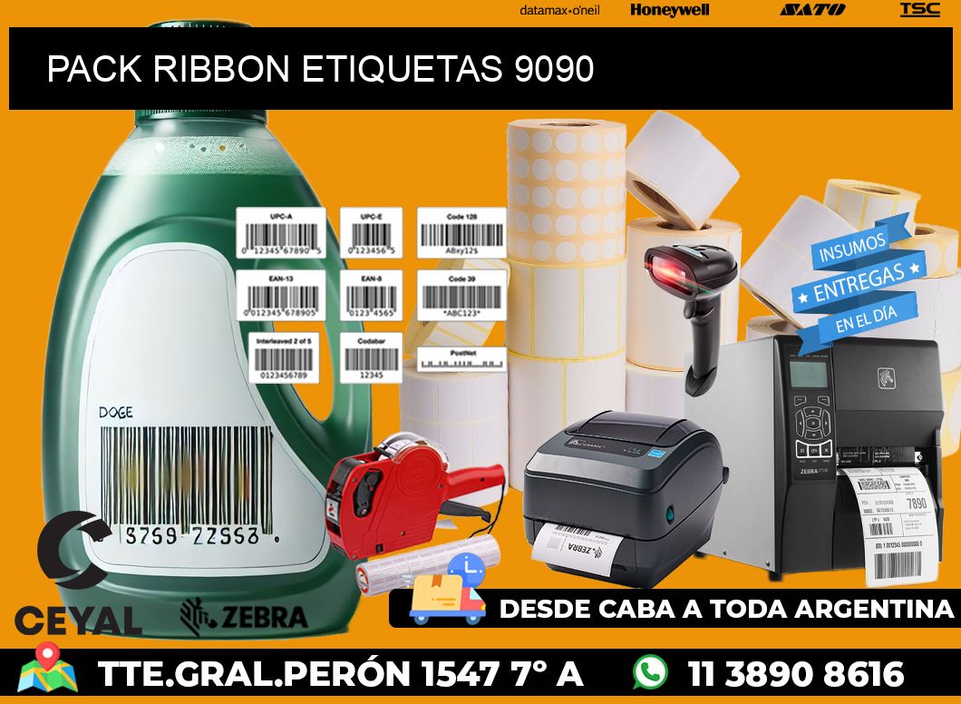 PACK RIBBON ETIQUETAS 9090