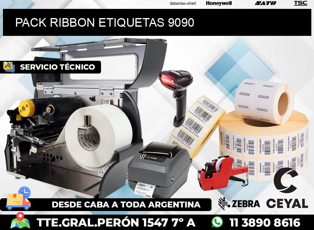 PACK RIBBON ETIQUETAS 9090