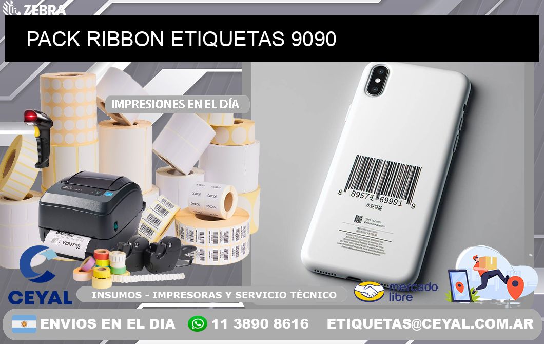 PACK RIBBON ETIQUETAS 9090