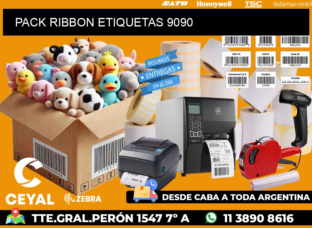 PACK RIBBON ETIQUETAS 9090