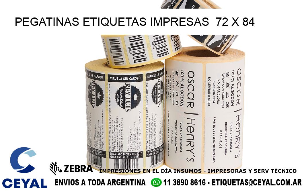 PEGATINAS ETIQUETAS IMPRESAS  72 x 84